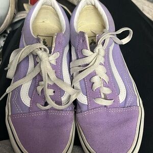 Vans Lavender and White Classic Sneakers